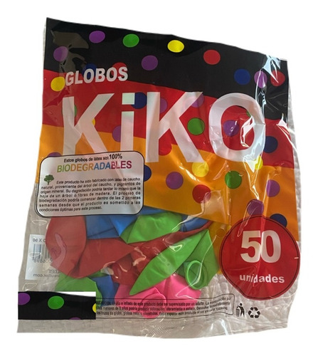 Globos Kiko®  N9  50 Unid  Colores Surtidos 