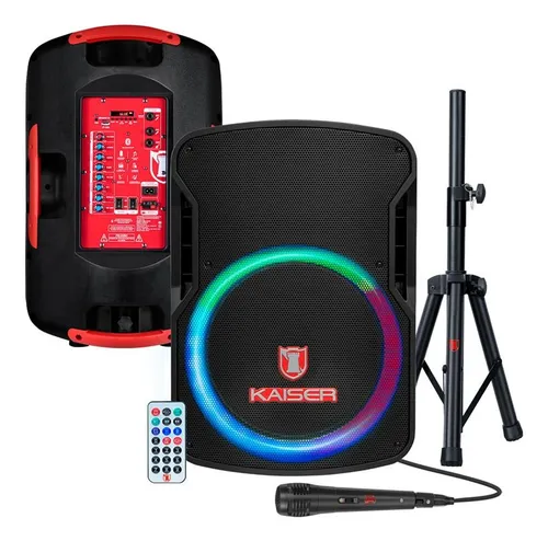 Bocina Kaiser MSA-7515MX portátil con bluetooth color Negro