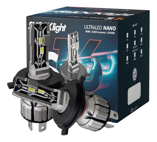 Kit Lâmpada Ultra Led H4 Shocklight S16 Nano 6000k 8400lm