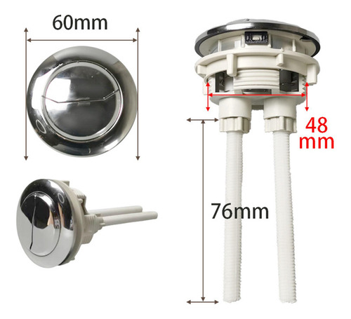 Botón De Descarga Doble Para Inodoro Descarga De Agua 48 Mm