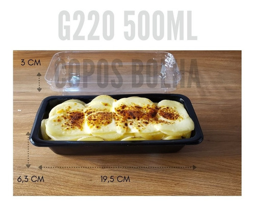 10 Uni Embalagem Forneavel 500g G220 Com Tampa Transparente