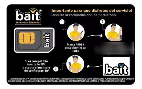 Chip Sim Bait Lada Puebla Con Recarga ,20 Gb Para Navegar