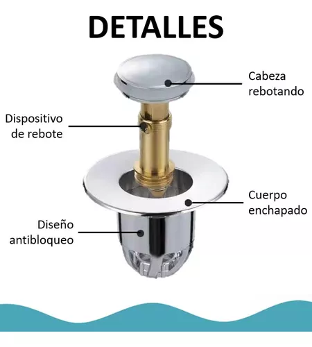 Tapones Filtro De Fregadero Emergente Lagom Sink-101 Coladera Anti