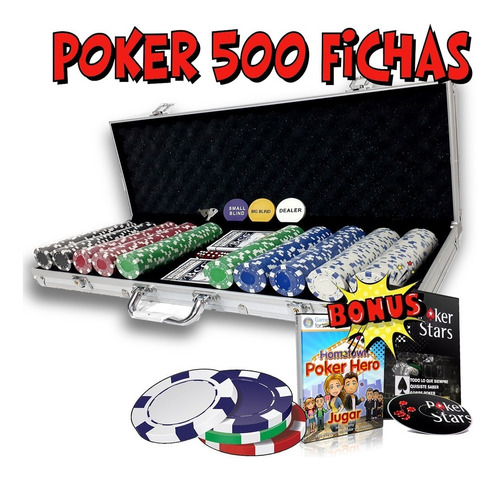 Poker 500 Fichas 11.5 Gr C/u Maletin Aluminio + 12 Videotuto