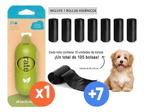 Porta Bolsas Sanitarias Perros Biodegradables Oxi Dispensador