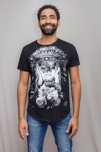 Camiseta Premium Estampada Índia Lovers Corte A Fio
