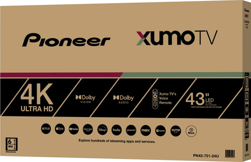 Pioneer - 43 Class Led 4k Uhd Smart Xumo Tv