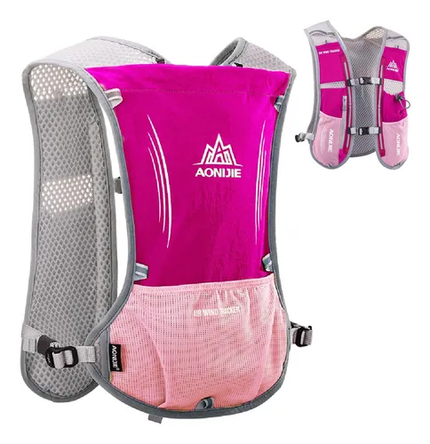 comprar Chaleco Hidratacion Mochila Running Trekking Aonijie 5 Lts Color Rosa