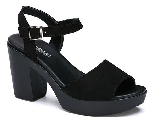 Zapato Abierto T54103pr Plastico Negro Andrea Hebilla