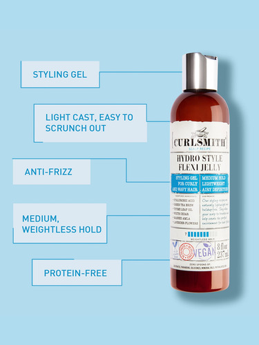 Gel Curlsmith Hydro Style Flexi-jelly, Vegano, 240 Ml, Para