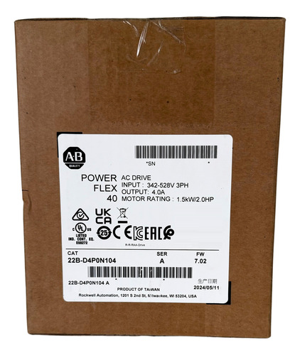 22b-d4p0n104 Allen Bradley Inversor De Frequência C/ Nf