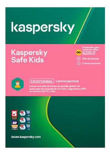 Imagen 1 de 4 de Licencia Kaspersky Safe Kids 1 Usuario 1 Año Entrega Digital