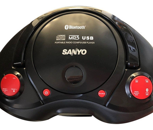 Radiograbador Sanyo Mdx-1605bt Cd Usb 500w Con Bluetooth Color Negro