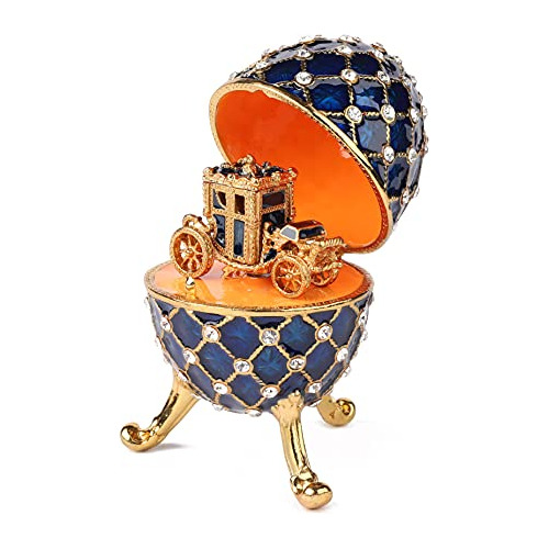 Fabergé De Estilo Vintage Azul Mini Carroza Real, Rega...