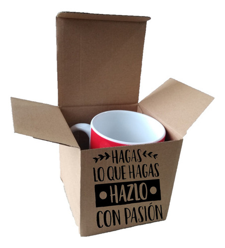 Caja Individual Con Frases Para Empacar Mug Docena Q23