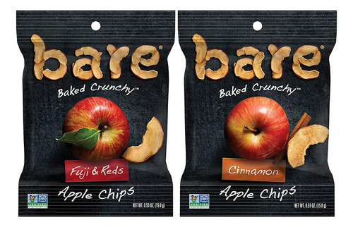 Bare Chips De Manzana Crujientes Horneados, Variedad De 2 Sa