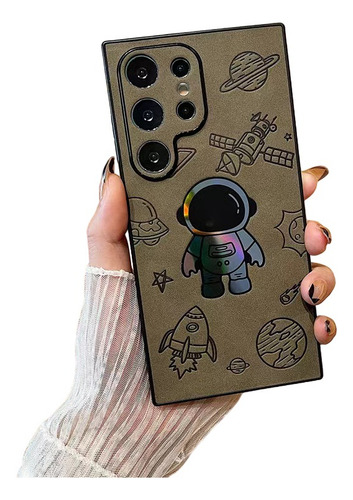 Funda Case De Cuero Astronauta Láser Para Samsung Galaxy 