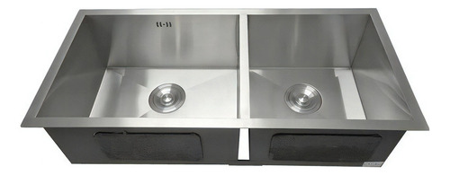 Cuba Dupla Inox Quadrada Gourmet Cozinha 88x40 Válvula Sq882