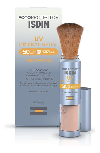 Protetor Solar Em Pó Uv Brush Mineral Fps 50 2g Isdin 