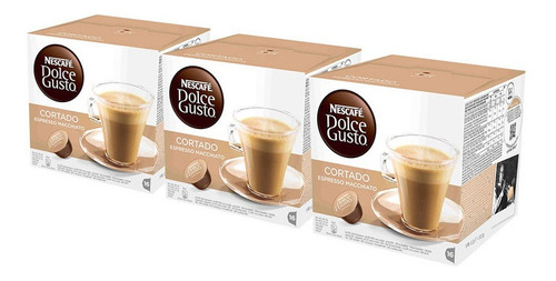 Capsulas Dolce Gusto Nescafe Cortado 16 Capsulas X3 Unidades