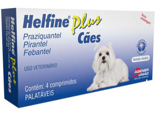 Vermifugo Para Caes Helfine Plus 4 Comprimidos Agener