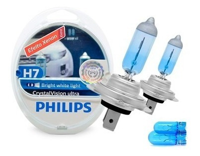 Lâmpada Super Branca H7 Crystal Vision Ultra Philips 4300k
