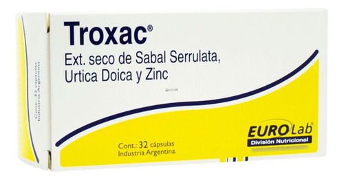 Troxac 32 Caps Inflamacion De La Prostata Eurolab Original