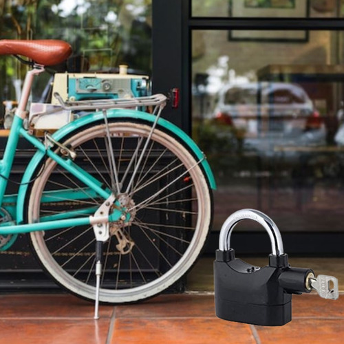 Imagen 4 de 7 de Candado Bicicleta Moto Con Llaves Y Alarma 110 Decibeles