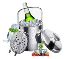 Comprar Cubo Hielo Doble Pared Hielera Acero C\u002F Tapa Pinza Filter 3l cubeta hielera Pinzas Y Filtro Colador Para Bar De Cócteles de Fiestas yBuffet Bartender Ice Cube Holder 3l Cubo Hielo Doble Pared Acero