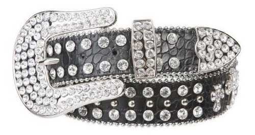 Snap On Western Cowgirl Alligator Rhinestone Cruz Cinturón