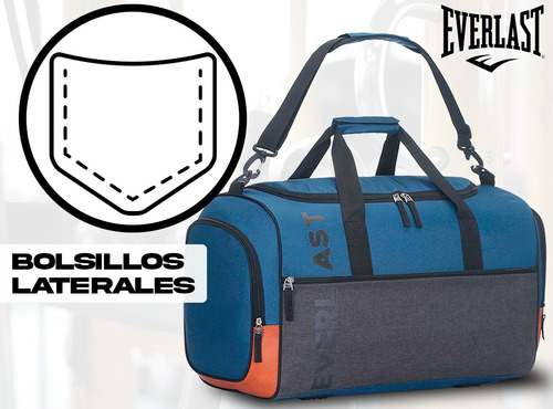 Imagen 7 de 10 de Bolso Everlast Original Gym Viaje Deportivo Reforzado Nuevo