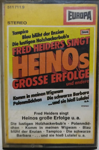 Fred Heiders  Fred Heiders Singt Heinos Grosse Cassete