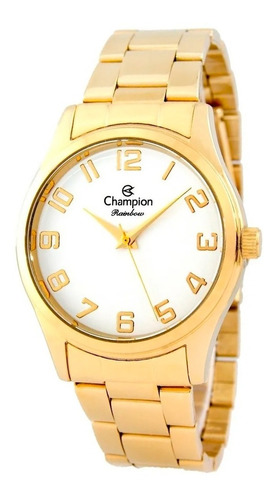 Relógio Champion Feminino Rainbow Gold Com Semijoias Cor Da 