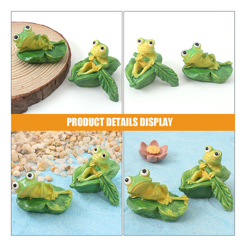 2 Estatuas De Ranas Domésticas En Miniatura Hechas En Resina