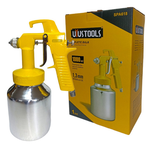 Pistola Profesional Para Pintar Baja 1000ml Spa618 Uyustools Color Amarillo