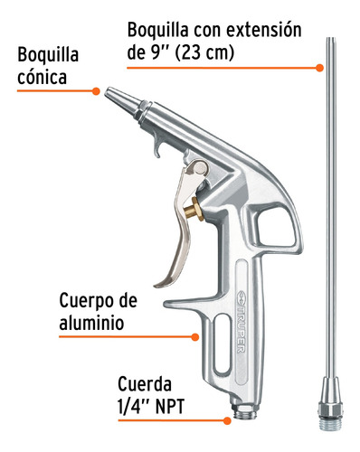 Pistola Para Sopletear Con 2 Boquilla Truper 10647