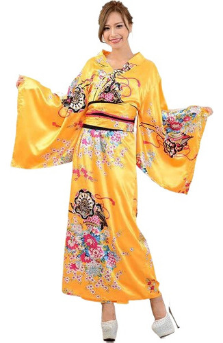Vestido Tradicional Japonés, Bata Tipo Kimono Para Mujer