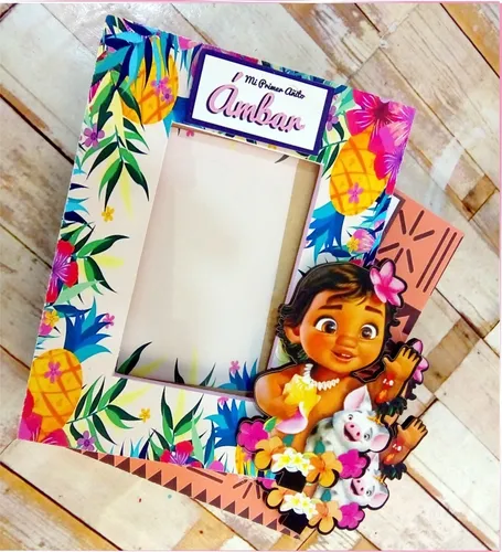 15 Portaretratos Moana Con Vidrio Foto 10x15cm Personalizado