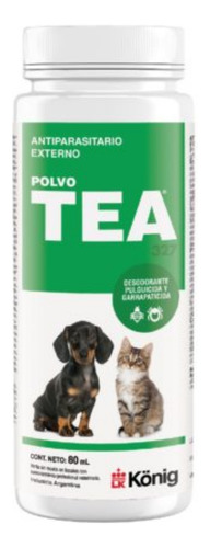 Tea Polvo 100gr Talco Anti Pulgas Y Garrapatas Perros Gatos