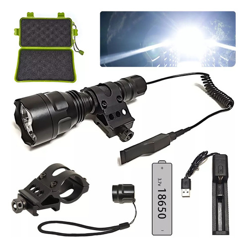 Lanterna De Rifle De Alto Lúmen Com Suporte Picatini C8