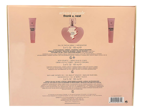 Ariana Grande Thank U Next Set 3pz Mujer Edp 100ml