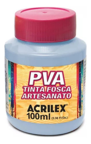 Tinta Fosca Artesanato Pva 100ml Azu Hortensia Acrilex C/6un