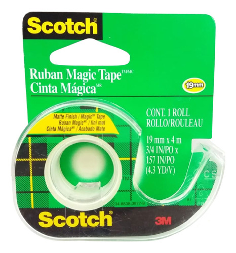 3 Cinta Magica Scotch 19x4 Con Racionador 19mm X 4mts 3m