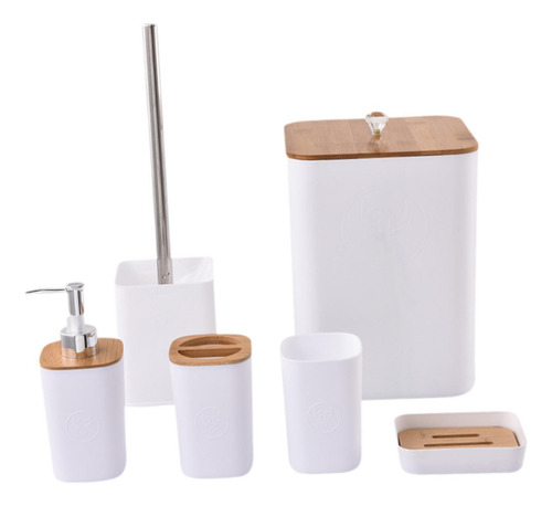 6 Piezas De Accesorios De Baño Set De Cepillo De Cuadrado