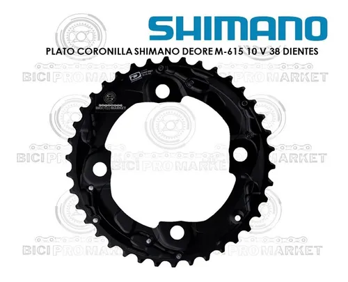 Plato Coronilla M615 Shimano Deore 10v Biplato 38 Dientes