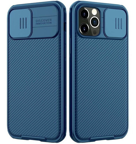 Funda Nillkin Camshield Pro para iPhone 12 Pro Max, color azul oscuro
