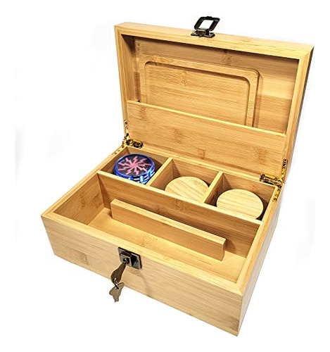 Large Bamboo Storage Box Set With Lock Decorative Box, ...