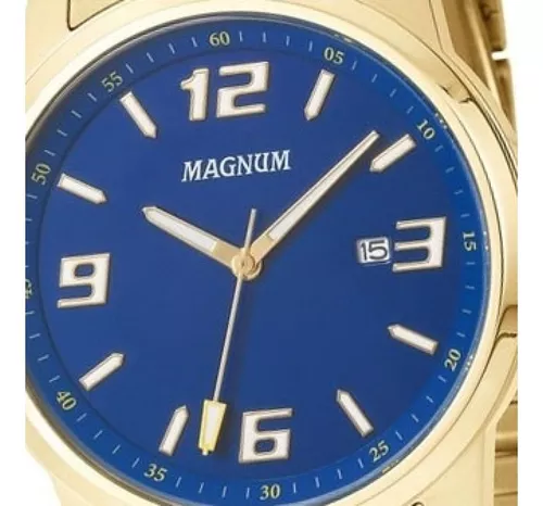 Relógio MAGNUM masculino analógico dourado MA32381H - aconfianca