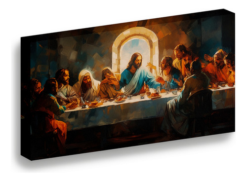 Cuadro Lienzo Canvas Dios Jesus Ultima Cena Sala 50*60cm