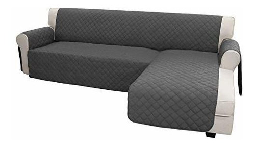 Funda Para Sillon Easy-going Gris Oscuro En Forma De L Suave